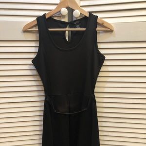Black dress with gold metal belt